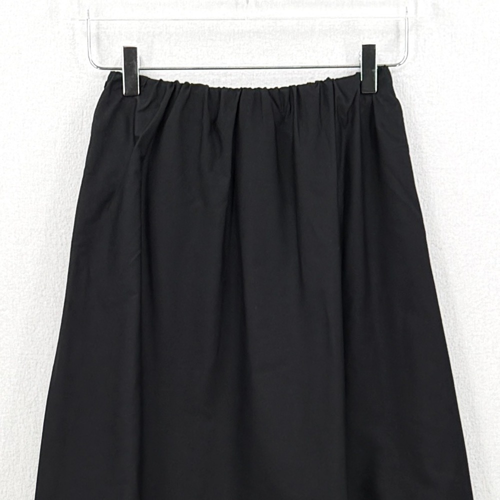 ENZA COSTA Poplin Bubble Skirt Women XS Black Cotton Midi Elastic Waist Casual - Picture 8 of 16